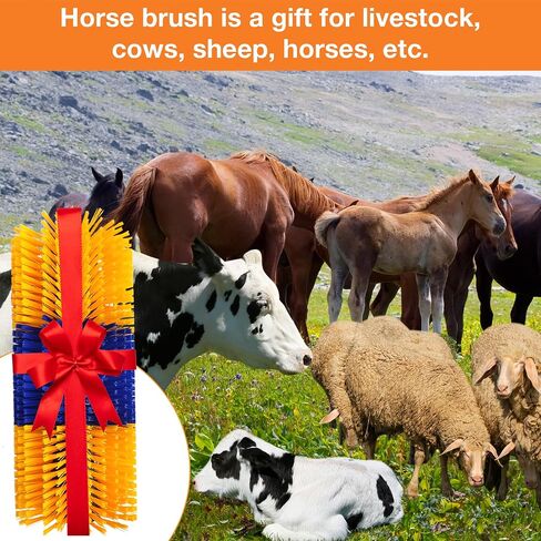 Livestock Scratching Brush, Goat Brushes for Scratching, Horse Scratcher, Cow Scratcher Brush, Animal Back Scratching Itch Relief Full Massage Grooming Brush Kit with 2 Pairs Accessories in Saudi Arabia