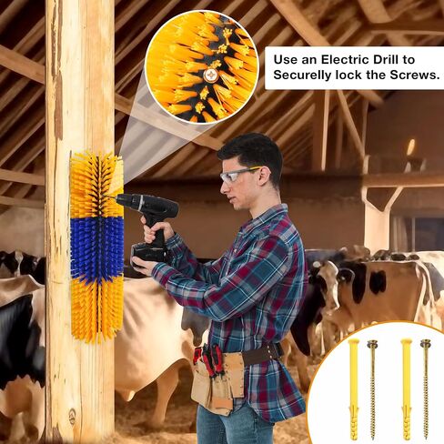 Livestock Scratching Brush, Goat Brushes for Scratching, Horse Scratcher, Cow Scratcher Brush, Animal Back Scratching Itch Relief Full Massage Grooming Brush Kit with 2 Pairs Accessories in Saudi Arabia