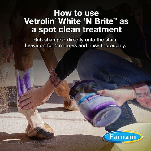 شامبو فارنام فيترولين وايت آند برايت، شامبو للتنظيف العميق وتفتيح الألوان للخيول والكلاب. 32 أوقية in Kuwait