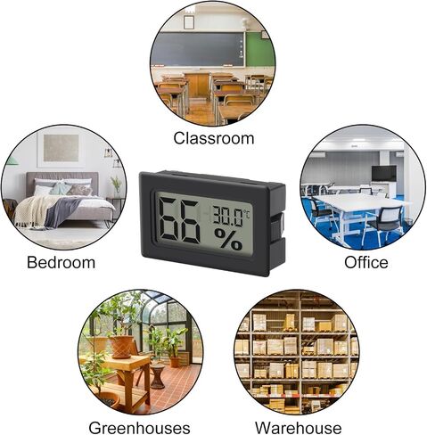 6 Pack Mini Hygrometer Indoor Humidity Meter Hygrometer Thermometers ，Humidity Meters Gauge Hygrometer Mini Digital Thermometer Hygrometer with Fahrenheit (℉) for Humidors, Greenhouse, Garden, Cellar in Saudi Arabia