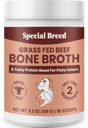 Bone Broth Powder for Dogs and Cats - Dog and Cat Food Topper, Grass Fed Beef Broth Supplement, 9.5 oz in Kuwait