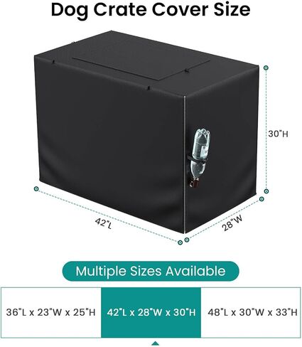 Dog Crate Cover - Privacy Kennel Cover Fits 36 inch Double Door Wire Crate, Heavy Duty 600D Oxford Fabric Dog Cage Cover with Top Window and Drinking Hole Design, Black, (Cover Only) in Saudi Arabia