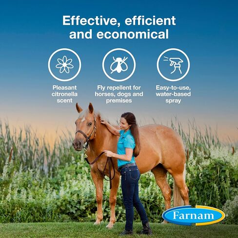 Farnam Broncoe Water-based Fly Spray with Citronella Scent for Horses, Dogs, and Premises 32 Ounces in Saudi Arabia