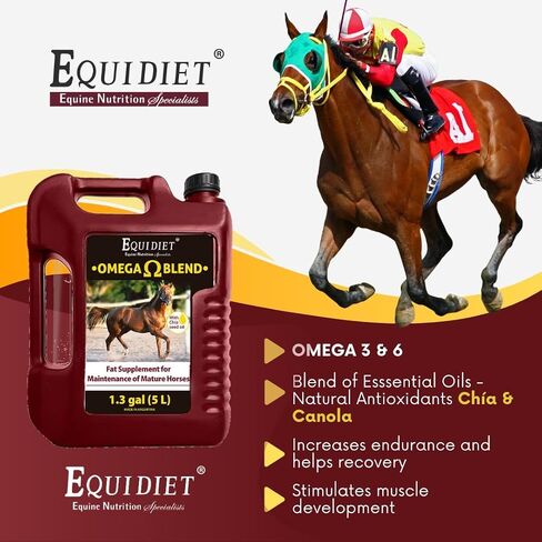 OMEGA BLEND supplement - horse weight gain supplement - supplement cool calories horse - for horses - Omega 3 and 6 - Natural Antioxidants Chia Canola - Stimulates muscle development in Saudi Arabia