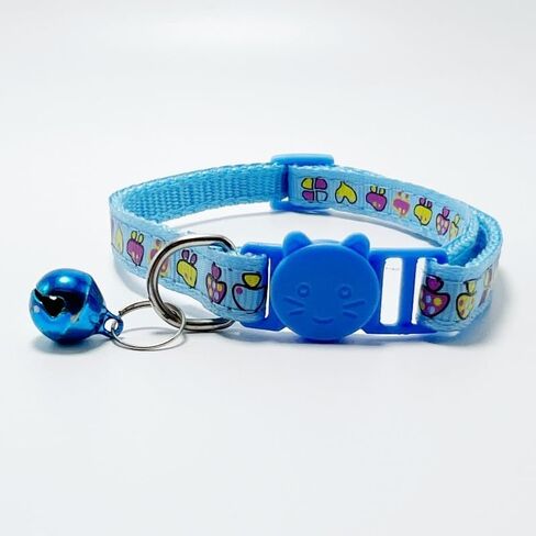 Cat Collar with Safety Buckle, Removable Bell and Adjustable Kitten Collar - Outdoor Safety, blue in Saudi Arabia