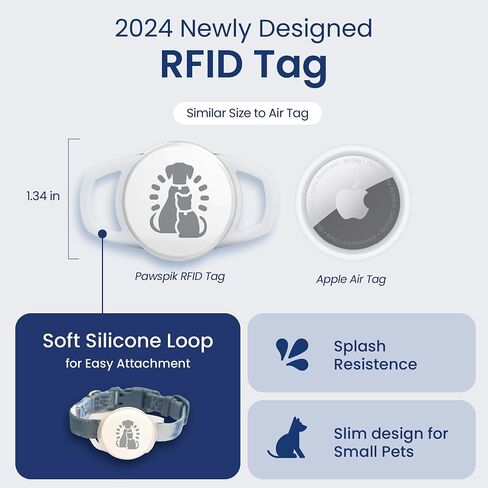 PortionPro Rx 2024 Newly Designed RFID Tag with Silicon Loops, for The PortionPro Rx Automatic Cat and Dog Feeder in Saudi Arabia