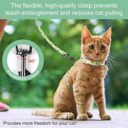 Leekalos Cat Harness and Leash for Walking,Cats Escape Proof - Adjustable Kitten Harness for Large Small Cats, Use Safe & Easy,Fit for Puppy,Rabbit in Saudi Arabia