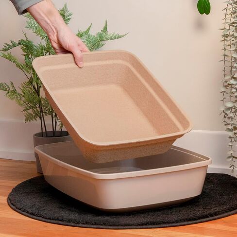 (7-Pack) Disposable Recycled Cat Litter Box, Recycled Cardboard 7-Pack., Brown in Saudi Arabia