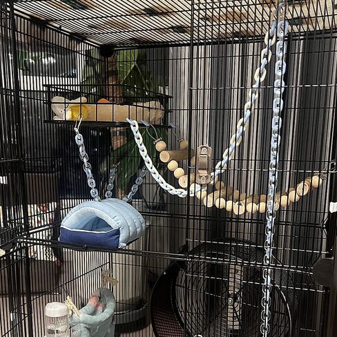 منصة قفص الفئران، ألعاب شينشيلا وإكسسوارات القفص المعدنية، منحدر ليدج مناسب للنمس، خنزير غينيا، طائرة شراعية السكر - أسود in Kuwait
