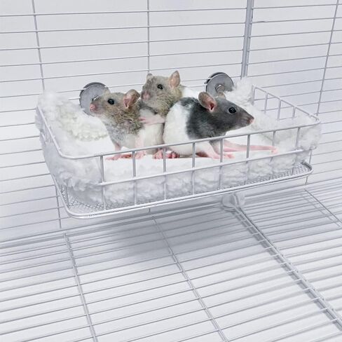 Rat Cage Platform, Chinchilla Toys and Metal Cage Accessories Ledge Ramp fit Ferret, Guinea Pig, Sugar Glider - Black in Kuwait