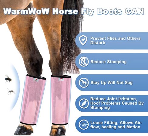Mesh Horse Fly Boots Set of 4, Mesh Boots for Horses, Leggings for Horses, Reduce-Stomping, Breathable Mesh, Loose Fitting, Stay Up Not Sag, No Rub in Saudi Arabia
