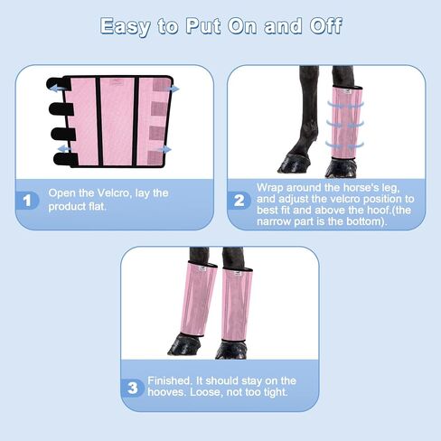 Mesh Horse Fly Boots Set of 4, Mesh Boots for Horses, Leggings for Horses, Reduce-Stomping, Breathable Mesh, Loose Fitting, Stay Up Not Sag, No Rub in Saudi Arabia