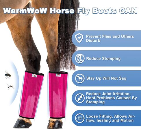 Mesh Horse Fly Boots Set of 4, Mesh Boots for Horses, Leggings for Horses, Reduce-Stomping, Breathable Mesh, Loose Fitting, Stay Up Not Sag, No Rub in Saudi Arabia