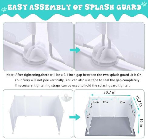 Bencacawinstyle Dog Puppy Pad Enclosure Splash Guard مع حصيرة غير قابلة للانزلاق، صينية حامل وسادة تبول مانعة للتسرب للكلاب الصغيرة تعمل مع معظم منصات التدريب وسهلة التنظيف. in Kuwait