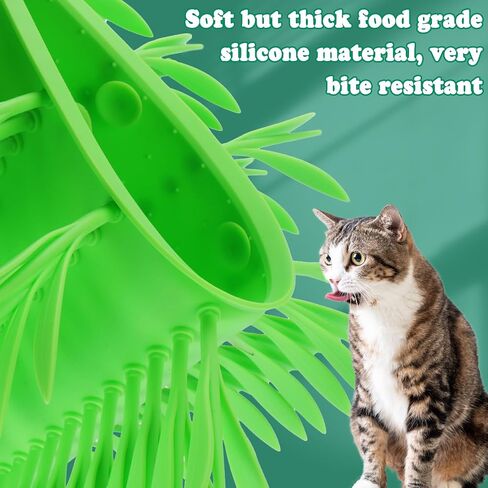Mity rain Grass Mat for Cats - Green Silicone Grass Cat Food Mat, Cat Grass for Indoor Cats Nosework Training Cat Feeding Mat Feed Game Stress Relief in Saudi Arabia
