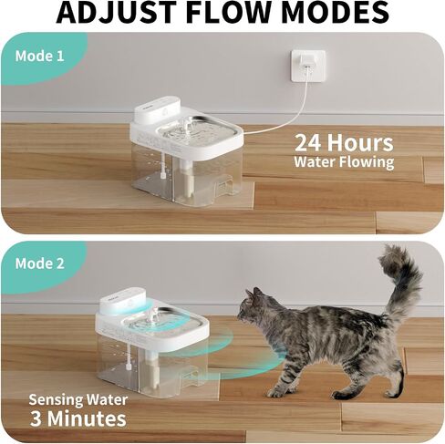 Wireless Pump Cat Water Fountain, 3L/101oz Pet Water Fountain for Cats Dogs Inside, Automatic Cat Water Dispenser with App Control, Smart Fountain, Clean and Dirty Separation in Saudi Arabia