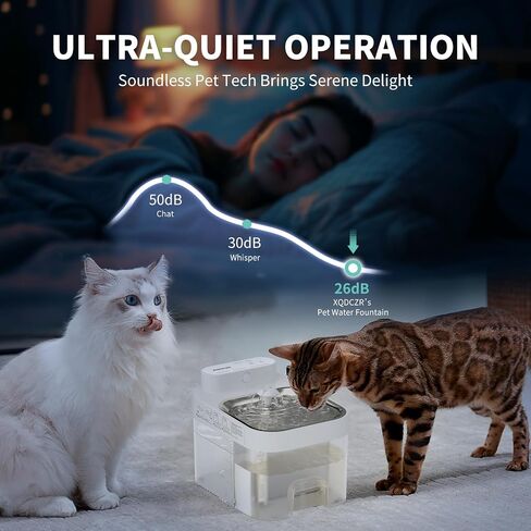 Wireless Pump Cat Water Fountain, 3L/101oz Pet Water Fountain for Cats Dogs Inside, Automatic Cat Water Dispenser with App Control, Smart Fountain, Clean and Dirty Separation in Saudi Arabia