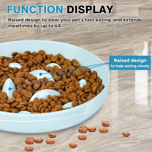 2PCS Cat Slow Feeder Bowl, Cat Food Bowl with Fish Pool Design, Healthy Eating Diet Pet Bowl, Interactive Puzzle Feeder Dish for Cats Kittens, Non-Slip Anti Gulping Cat Bowl for Dry and Wet Food in Saudi Arabia
