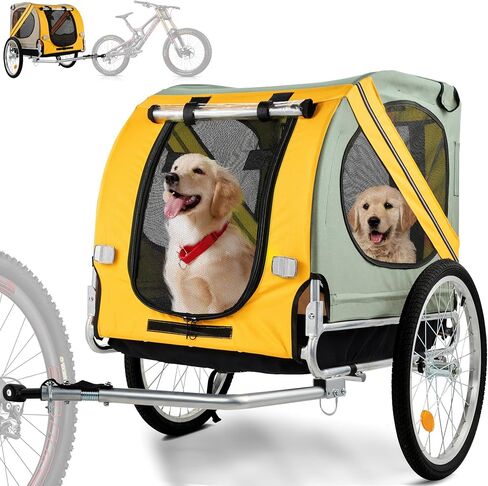 Dog Bike Trailer, Bike Trailer for Dogs, Pet Bike Trailer Fits for Medium Dogs Dog Trailer for Bike Up to 88lbs Easy Folding Frame Cart in Saudi Arabia