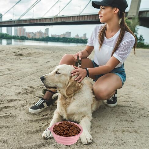 Kytely Collapsible Dog Bowls for Travel, 2Pack Dog Portable Water Bowl, Foldable Pet Food Bowl with Clasp, Pet Cat Feeding Cup Dish for Traveling, Walking, Hiking in Saudi Arabia