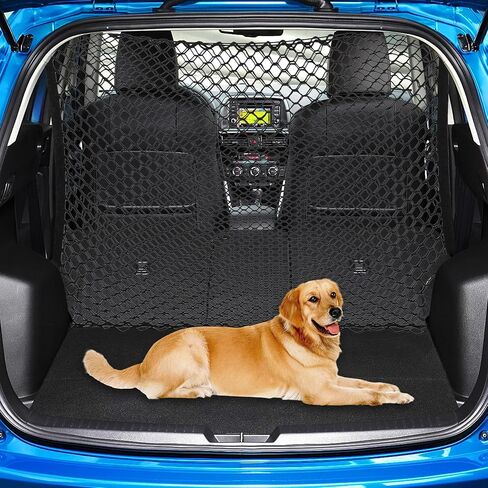 Dog Barrier Car Net with Hooks, Pet Car Net SUV Back Seat Barrier Net, Adjustable Dog Net for Car, Vehicle Barrier for SUV Vans Trucks, Safety Car Net As Organizer Storage Bag Removal Pet Divider in Saudi Arabia