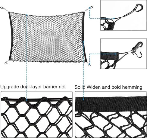 Dog Barrier Car Net with Hooks, Pet Car Net SUV Back Seat Barrier Net, Adjustable Dog Net for Car, Vehicle Barrier for SUV Vans Trucks, Safety Car Net As Organizer Storage Bag Removal Pet Divider in Saudi Arabia