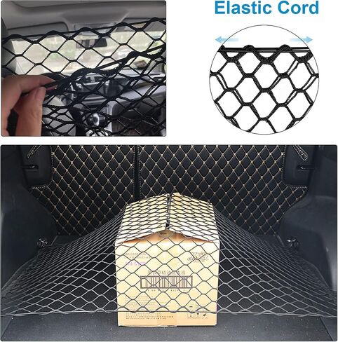 Dog Barrier Car Net with Hooks, Pet Car Net SUV Back Seat Barrier Net, Adjustable Dog Net for Car, Vehicle Barrier for SUV Vans Trucks, Safety Car Net As Organizer Storage Bag Removal Pet Divider in Saudi Arabia
