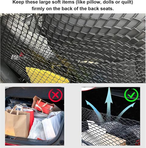 Dog Barrier Car Net with Hooks, Pet Car Net SUV Back Seat Barrier Net, Adjustable Dog Net for Car, Vehicle Barrier for SUV Vans Trucks, Safety Car Net As Organizer Storage Bag Removal Pet Divider in Saudi Arabia