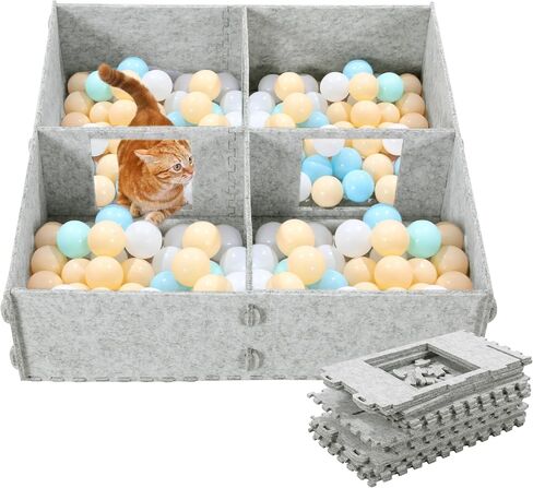Large Cat Ball Pit wiht Samll Doors,23.6 Inch Foldable Ball Pit for Cats and Dogs,Indoor Outdoor Ball Pit for Pet Interactive Playtime Toy for Active Pets in Saudi Arabia