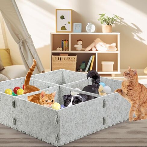 Large Cat Ball Pit wiht Samll Doors,23.6 Inch Foldable Ball Pit for Cats and Dogs,Indoor Outdoor Ball Pit for Pet Interactive Playtime Toy for Active Pets in Saudi Arabia