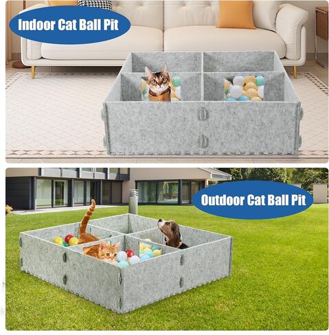 Large Cat Ball Pit wiht Samll Doors,23.6 Inch Foldable Ball Pit for Cats and Dogs,Indoor Outdoor Ball Pit for Pet Interactive Playtime Toy for Active Pets in Saudi Arabia