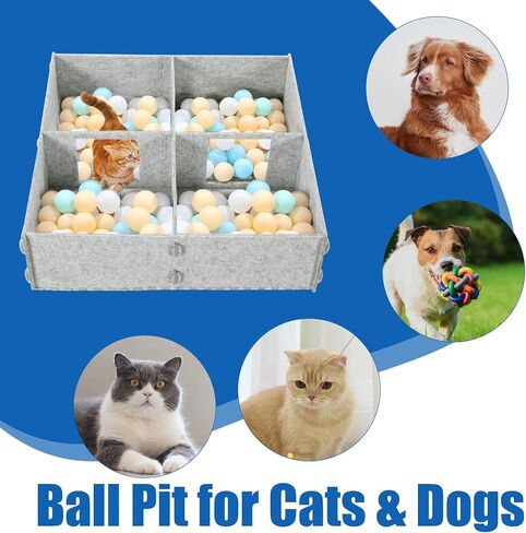 Large Cat Ball Pit wiht Samll Doors,23.6 Inch Foldable Ball Pit for Cats and Dogs,Indoor Outdoor Ball Pit for Pet Interactive Playtime Toy for Active Pets in Saudi Arabia
