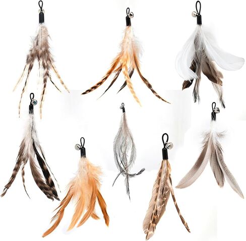 Cat Toy 2PCS Ultra-Long Cat Teaser(50"+38")+9PCS Da Bird Feather Refills,Cat Fishing Pole Toy,Interactive Cat Toys -Retractable Cat Wand Toy and Feather Toys Refills for Indoor Cats in Kuwait