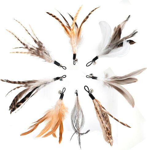 Cat Toy 2PCS Ultra-Long Cat Teaser(50"+38")+9PCS Da Bird Feather Refills,Cat Fishing Pole Toy,Interactive Cat Toys -Retractable Cat Wand Toy and Feather Toys Refills for Indoor Cats in Kuwait