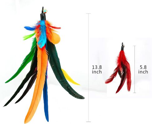Cat Toy 2PCS Ultra-Long Cat Teaser(50"+38")+9PCS Da Bird Feather Refills,Cat Fishing Pole Toy,Interactive Cat Toys -Retractable Cat Wand Toy and Feather Toys Refills for Indoor Cats in Saudi Arabia