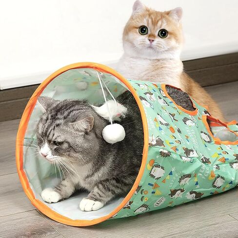 Cat Tunnel Toy and Cats Spiral Tunnel Toys, Portable Collapsible Cattycoil Drill Bag Toy for Indoor Cats, Self Interactive Cat Spiral Tunnel Toy for Indoor Cats Play Exercise in Saudi Arabia
