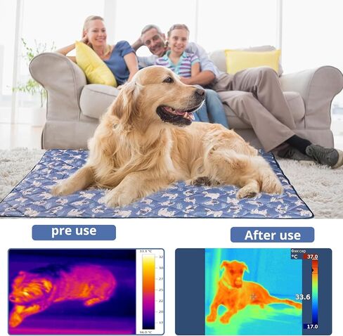Dog Cooling Mat, Washable Dogs Cats Pet Non-Toxic Cooling Pads Summer Sleeping Kennel Mats，Pet Self Cool Ice Blanket for Indoor & Outdoor Dog Beach Essentials Light Gray Large in Saudi Arabia