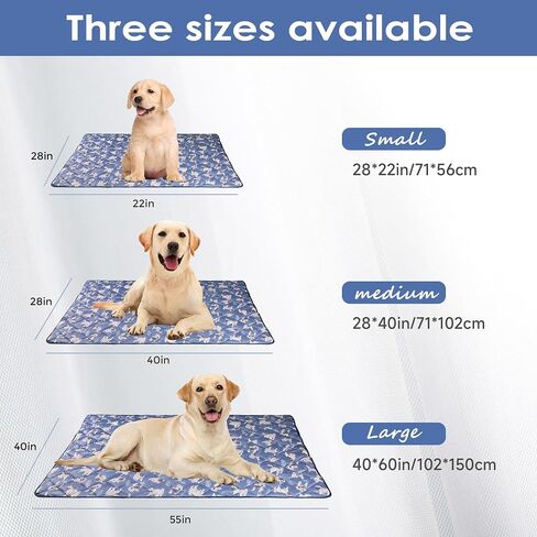 Dog Cooling Mat, Washable Dogs Cats Pet Non-Toxic Cooling Pads Summer Sleeping Kennel Mats，Pet Self Cool Ice Blanket for Indoor & Outdoor Dog Beach Essentials Light Gray Large in Saudi Arabia