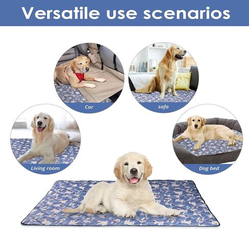 Dog Cooling Mat, Washable Dogs Cats Pet Non-Toxic Cooling Pads Summer Sleeping Kennel Mats，Pet Self Cool Ice Blanket for Indoor & Outdoor Dog Beach Essentials Light Gray Large in Saudi Arabia