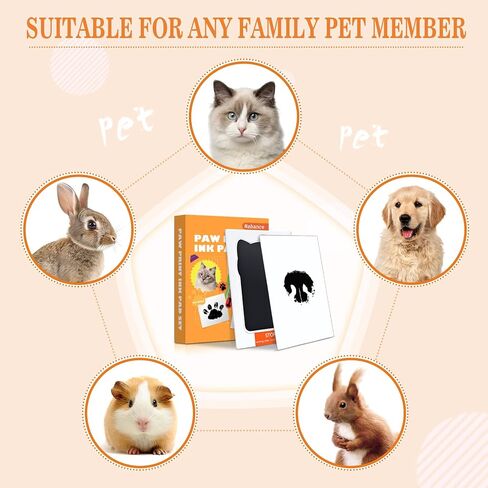 Nabance Paw Print Kit for Dog Cats, Pet Paw Print Impression Kit, 4 Inkless Print Pads, 8 Imprint Cards, Nose Print Stamp Pad for Dogs, Clean Touch Pet Footprint Kit, Pet Paw Ink Pad Family Keepsake in Saudi Arabia