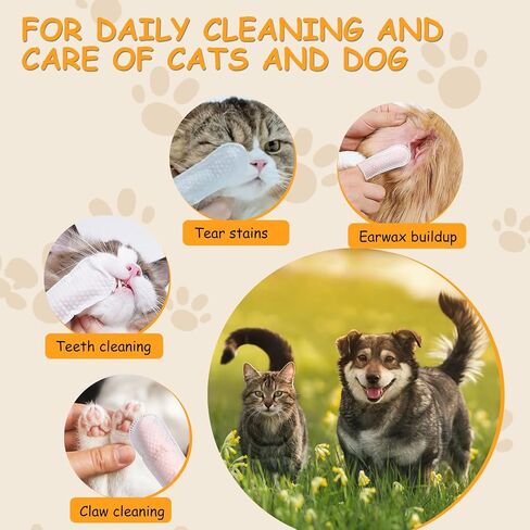 Dog Ear Wipes Finger,Ear Cleaner Wipes for Cats and Dogs,Debris - Soothes & Relieves Ear Itching,All Natural Ingredients - 50 Count. in Saudi Arabia