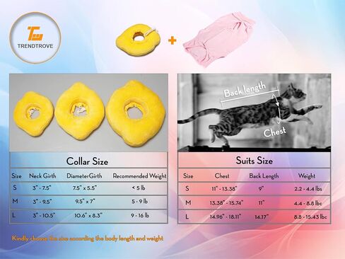 2PCS Cat Cone Collar and Cat Recovery Suit, Anti-Bite, Stop Licking Wounds, Adjustable Soft Elizabethan Cone, Cat Onesie for Female Cat After Surgery in Saudi Arabia