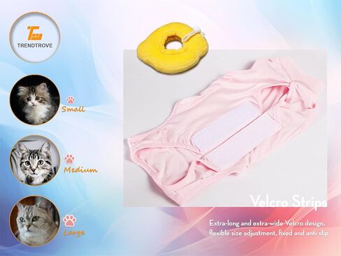 2PCS Cat Cone Collar and Cat Recovery Suit, Anti-Bite, Stop Licking Wounds, Adjustable Soft Elizabethan Cone, Cat Onesie for Female Cat After Surgery in Saudi Arabia