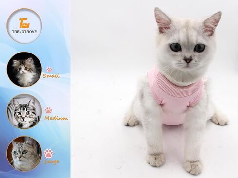 2PCS Cat Cone Collar and Cat Recovery Suit, Anti-Bite, Stop Licking Wounds, Adjustable Soft Elizabethan Cone, Cat Onesie for Female Cat After Surgery in Saudi Arabia