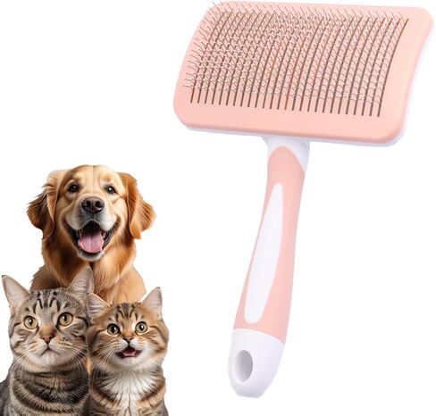 فرشاة BMZJLSQ للتنظيف الذاتي للحيوانات الأليفة، فرشاة شعر للحيوانات الأليفة، فرشاة للكلاب وفرشاة للقطط لإزالة شعر الحيوانات الأليفة، أداة إزالة شعر الحيوانات الأليفة، مشط تدليك آمن للشعر الطويل والمتوسط ​​والقصير (برتقالي)، كبير in Kuwait