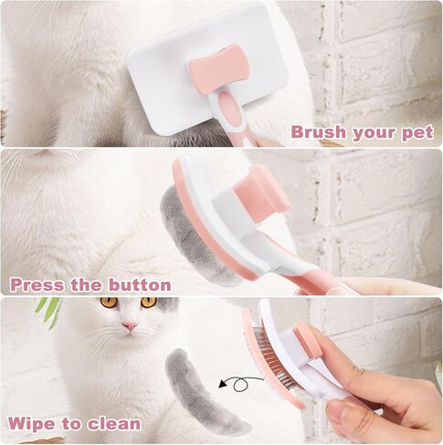 فرشاة BMZJLSQ للتنظيف الذاتي للحيوانات الأليفة، فرشاة شعر للحيوانات الأليفة، فرشاة للكلاب وفرشاة للقطط لإزالة شعر الحيوانات الأليفة، أداة إزالة شعر الحيوانات الأليفة، مشط تدليك آمن للشعر الطويل والمتوسط ​​والقصير (برتقالي)، كبير in Kuwait