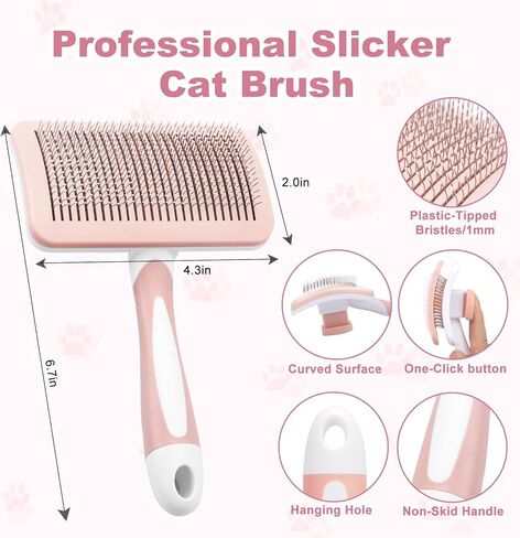 فرشاة BMZJLSQ للتنظيف الذاتي للحيوانات الأليفة، فرشاة شعر للحيوانات الأليفة، فرشاة للكلاب وفرشاة للقطط لإزالة شعر الحيوانات الأليفة، أداة إزالة شعر الحيوانات الأليفة، مشط تدليك آمن للشعر الطويل والمتوسط ​​والقصير (برتقالي)، كبير in Kuwait