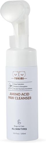 YUKIMI Premium Amino Acid Paw Cleanser with Silicone Bristle Brush for Dogs & Cats | Dermatologist Certified Hypoallergenic | Hydrating, Soothing, Deodorizing, Moisturizing | pH Balanced - 5.0 Fl Oz in Saudi Arabia