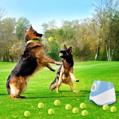 Ball Launcher for Dogs, Automatic Dog Ball Launcher with 12 Tennis Ball, Interactive Dog Toys Pet Ball Indoor Outdoor Thrower Machine (Blue Automatic Tennis Ball) in Saudi Arabia