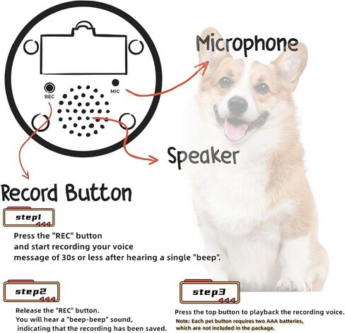 Dog Buttons for Communication, Dog Training Speaking Buttons Dog Clicker with Waterproof Anti-Slip Mat & Stickers, 30s Voice Recording Talking Button Pet Speech Training Buzzers (6 Pack) in Saudi Arabia